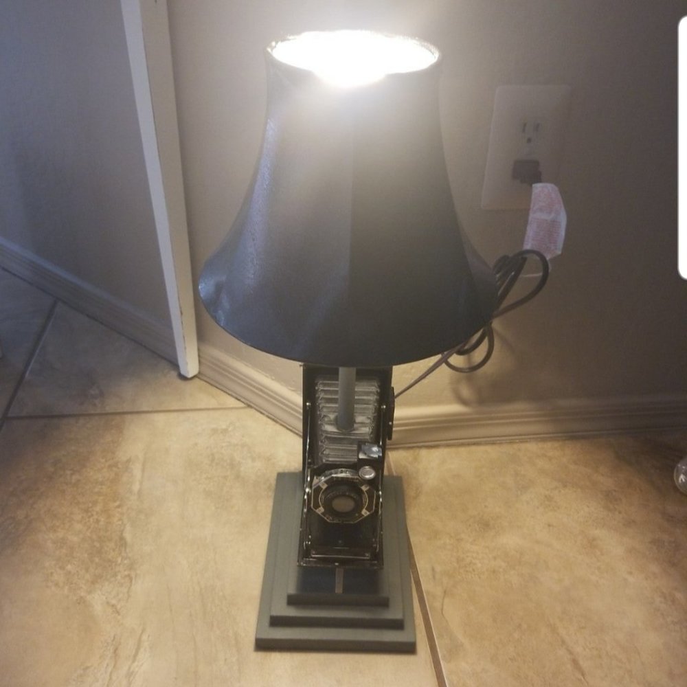 Custom Made Antique Camera Lamp